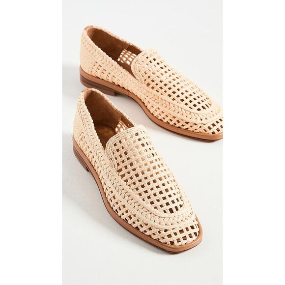 Clergerie Orlana Woven Jute Raffia Square Toe Loafers Womens 9